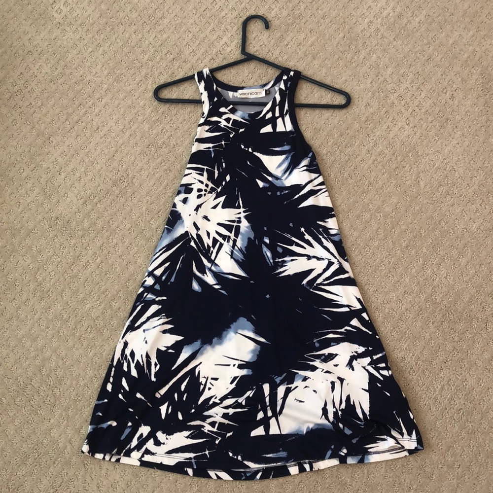 Blue and white sun dress